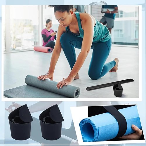 Suquosor Silicone Yoga Mat Strap Slap Band Yoga Strap Tightly Rolled and Secure Heavy-Duty Clasp Fits Most Size Mats for Storage and Travel