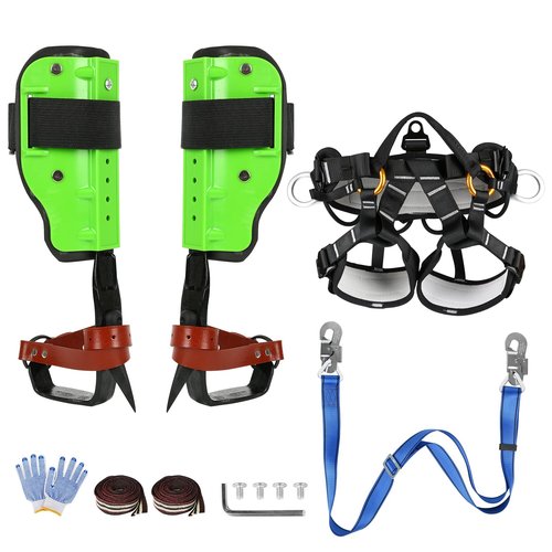 ZIAERKOR Tree Climbing Gear Non-Slip with Adjustable Climbing Belt, Tree Climbing Spikes for Tree Work Thickened Steel Professional Tools Arborist Climbing for Picking Fruit, Logging