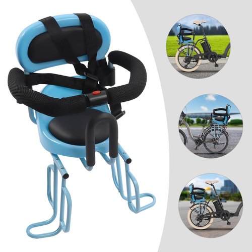 Removable Rear Child Bike Seat, Rear Mounted Baby Kids' Bicycle Carrier with Detachable Guardrail and Pedal, Rear Child Folding Bikes Seat Attachment for Adult Bike for Folding Bikes, Mountain Bikes