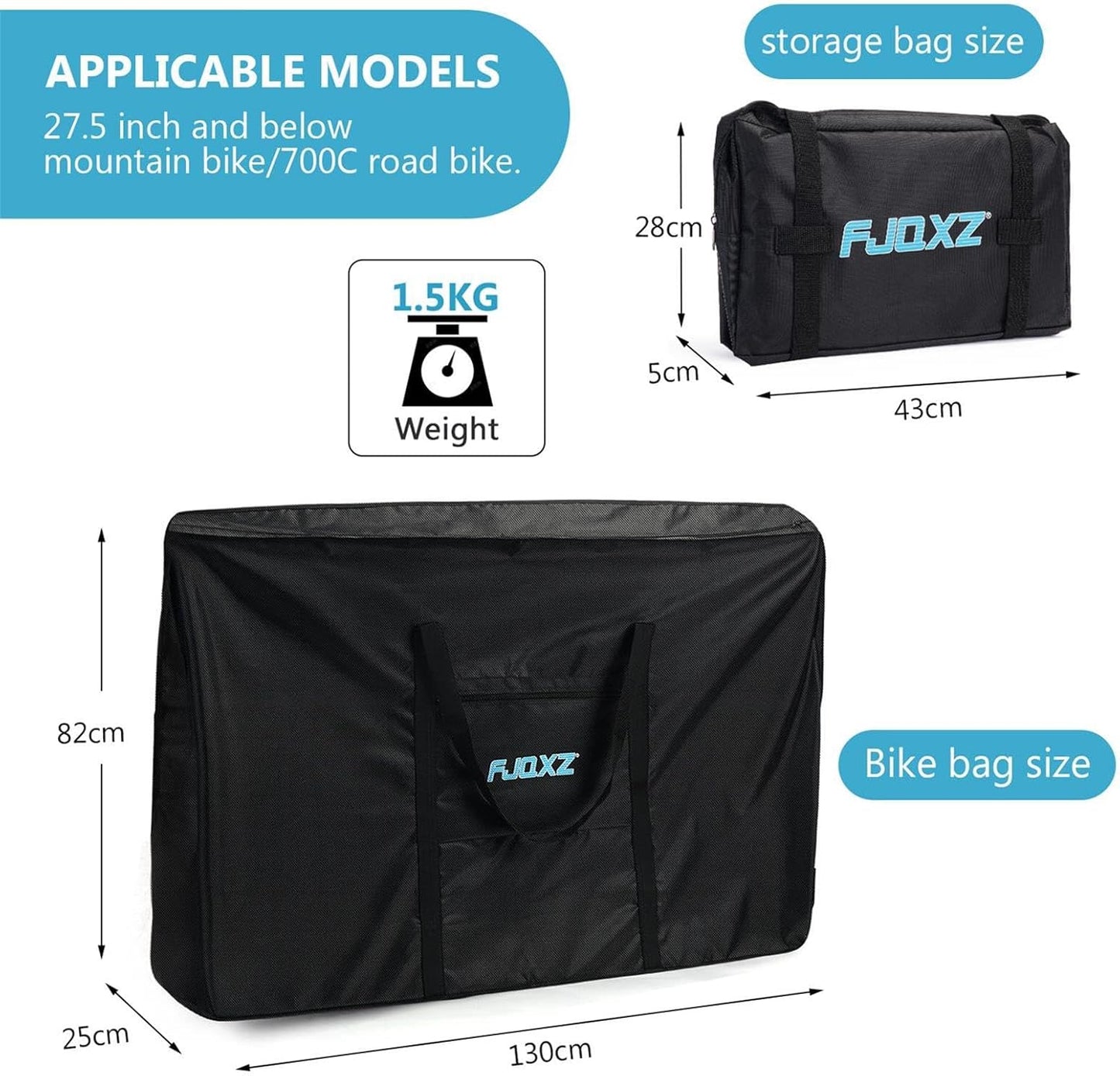 26 Inch Folding Bike Bag Waterproof Bike Travel Bag Durable Bicycle Carrier Bag Thick Bike Travel Case Outdoors Bicycle bag, for Air Travel, Car, Bus, Train