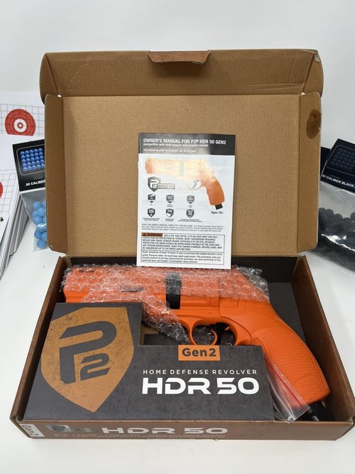 Umarex T4E P2P HDR 50 GEN 2 Self & Home Defense, Less Lethal .50 Cal Paintball Pistol Orange Limited Edition with 5X Mag .50 Cal and 5x12 g CO2 Tanks Bundle