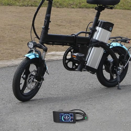 Electric Bike LCD Display 500C for Bafang BBS01 BBS02 HD Motor, 2.2" IPS Screen, Adjustable Brightness, Touch Button, 24V/36V/48V