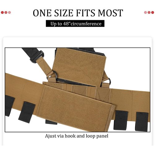 CASONMMAX Low-Vis Tactical Chest Fixation Device,Lightweight Elastic Rig Cummerbund Combat Gears. (Coyote Brown)