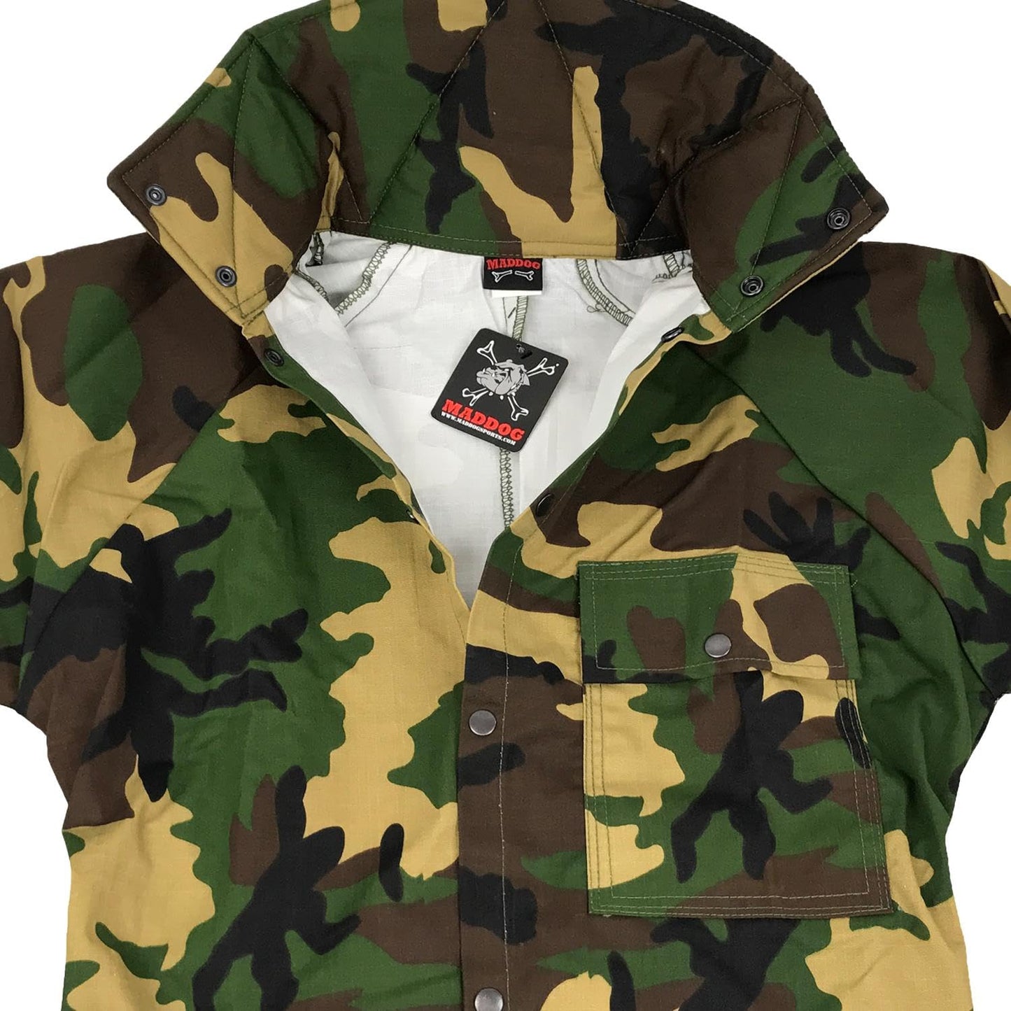 Maddog Durable Ripstop Step-In Coveralls | Full Body Paintball, Airsoft, Mechanic, Outdoor Work Protective Wear Jumpsuit - Camoflauge - X-Small