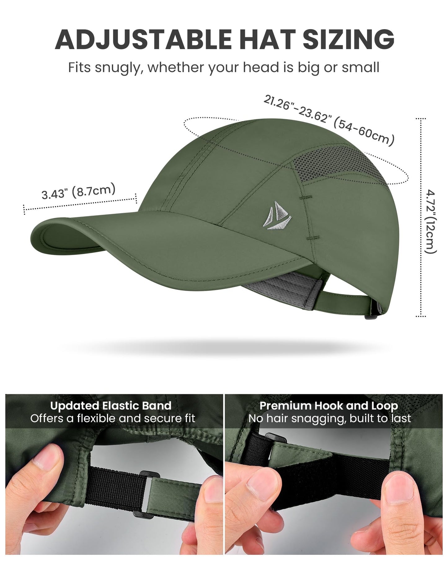 YANIKY Quick-Dry Running Hat for Men & Women Cooling Hat UPF 50+ Thin Baseball Cap Lightweight Breathable Mesh Sport Hats