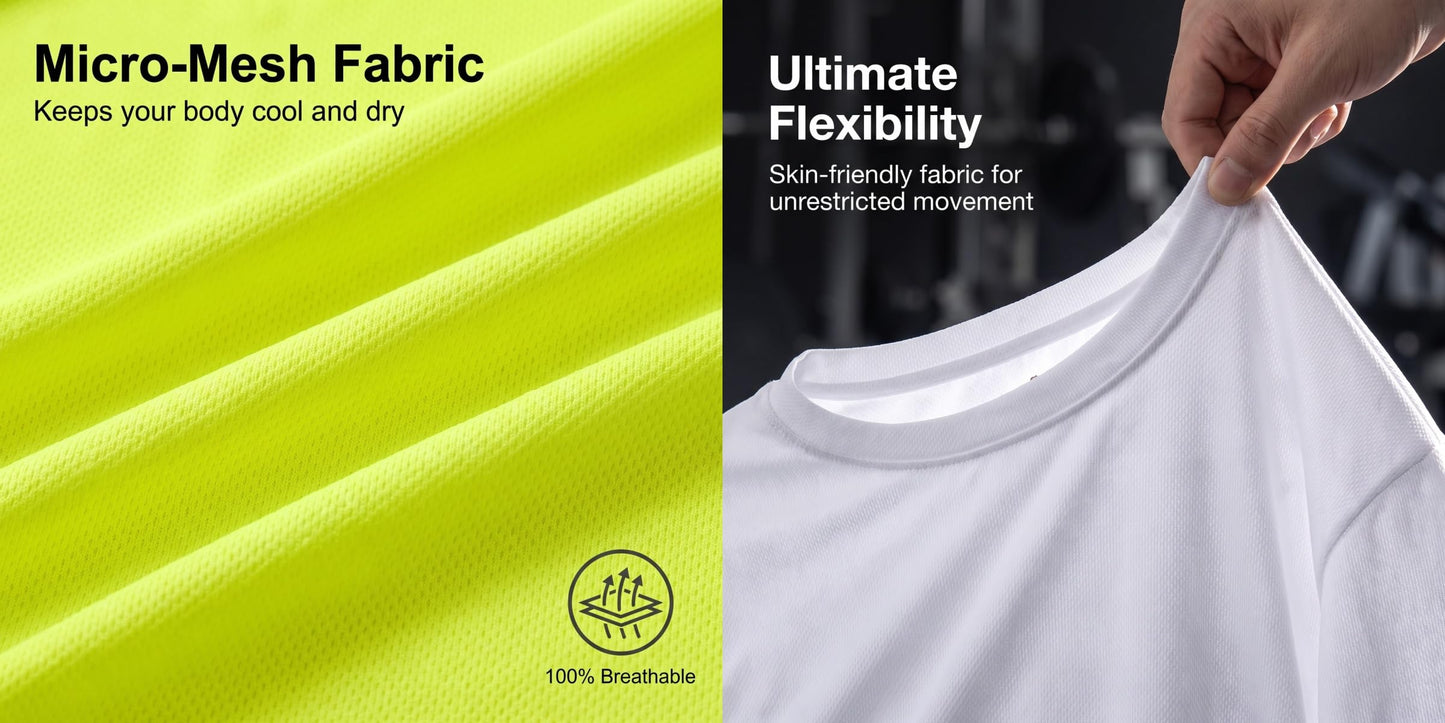 Yasumond UPF50+ T-Shirts Pack Breathable Quick Dry Athletic Classic Long Sleeve Crew Neck Sun Protection Tee Shirt for Men Set2 XL