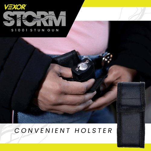 Vexor Storm Mini S1001 Personal Safety Device - Compact Rechargeable with LED Light - USB Charging - Pocket Size - Safety Lock - Includes Training Guide