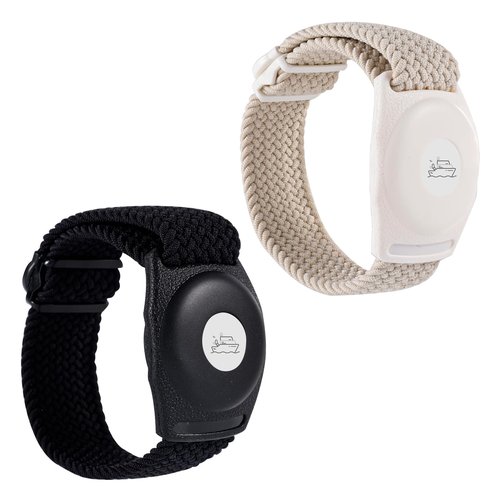 PEUTIER 2pcs Holder for Princess Cruise Medallion, Adjustable Braided Bracelet Comfortable Wristband Men Women Compatible with Princess Medallion Holder Accessories (White, Black)