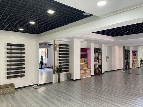 TIST Yoga Mat Organiser Yoga Mat Rack Wall Mount, Gym Wooden Large Capacity Pilates Mat Storage Rack, Foam Roller Display Stand Foam Roller Organiser(9 tier)