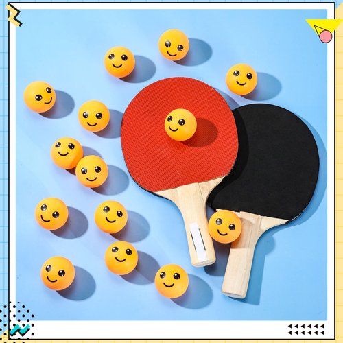 VioraWhite 24 Pcs Novelty Table Tennis Balls Bulk Cute Emotion Face Table Tennis Balls Accessories for Game Fun Birthday Gift Party Decorations