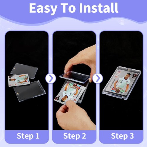 Magnetic Card Holders for Trading Cards, 8 Pack 35pt Sports Card Holder, UV Protection Plastic Hard Card Protector Clear Card Slabs for Collectible Baseball Cards, Game Cards
