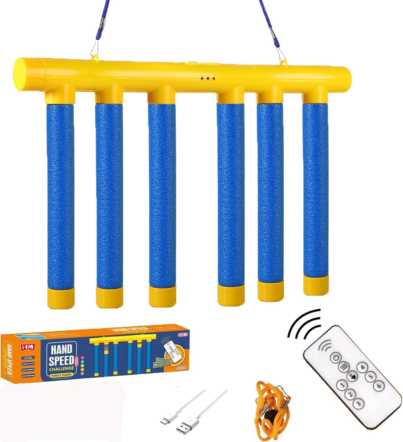 Reflex Drop Sticks Challenge Game, Hand Eye Coordination Training Toy, Upgrade Remote Control 3 Adjustable Speed, Catch Falling Sticks Game for Kids Adults