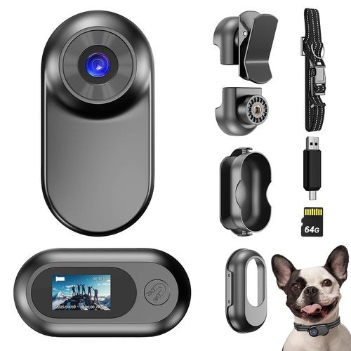 Yeigpzk Mini Body Camera,1080P 64G Wearable Action Body Cam,Thumb Size Hands Free One-Click Filming Body Worn Camera with 360°Rotatable Clip for Work, Travel, Pet Walking