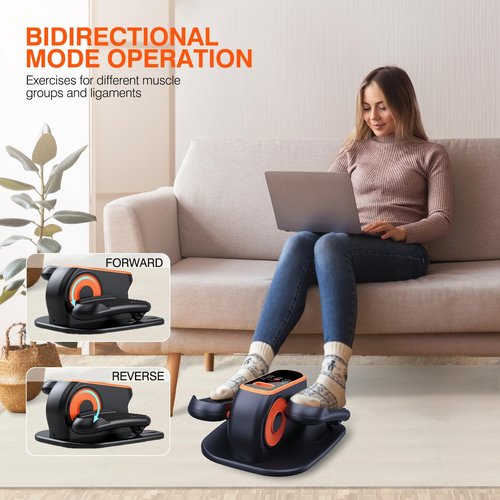 Under Desk Elliptical Machine, Electric Ellipse Leg Exerciser While Sitting for Seniors, Quiet Portable Elliptical Machine with 12 Adjustable Speeds, Seated Pedal Exerciser with Remote Control