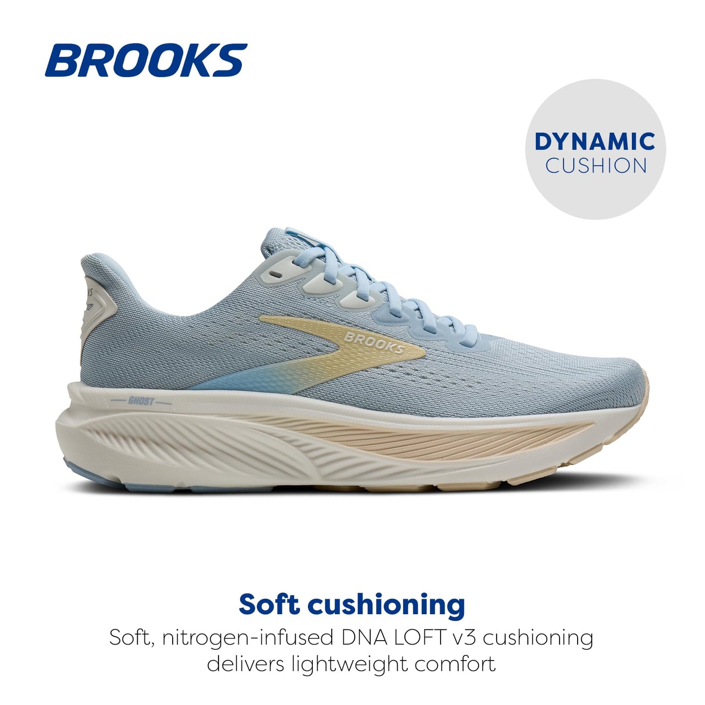 Brooks Women’s Ghost 17 Neutral Running Shoe - Skyway/Coconut/Sand - 13 Medium