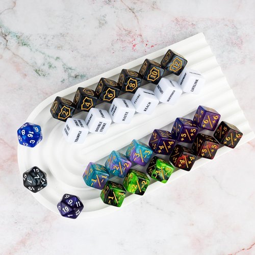63 PCS Abilities Keyword Magic Counter Dice MTG Counters Dice Set Life Buff Tokens D6 Dice Compatible with MTG, TCG, Card Gaming Accessories