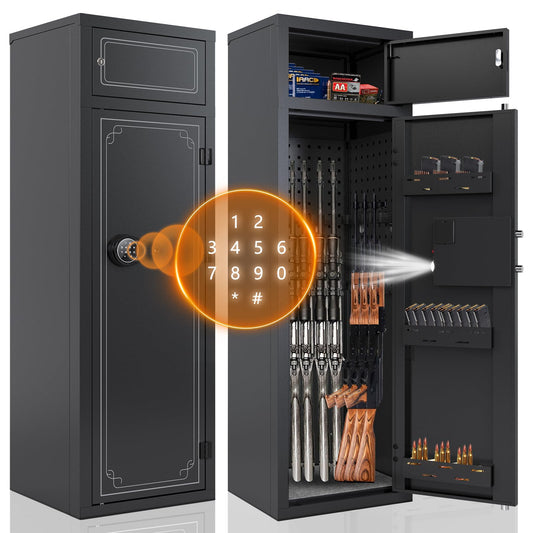 KAER 12-14 Gun Safe Gun Safes for Rifles and Pistols Electronic Gun Cabinet Large Rifle Safes for Home Gun Safe Clearance with Removable Shelf and Separate Lockbox