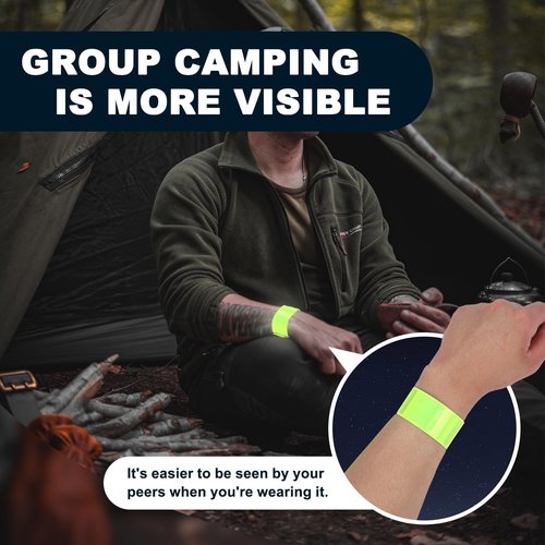30 Pcs Reflector Band Snap Bracelet, Reflective Arm Bands, High Visibility Slap Safety Bands for Night Jogging Cycling Running Night Working Hiking (Fluorescent Green)