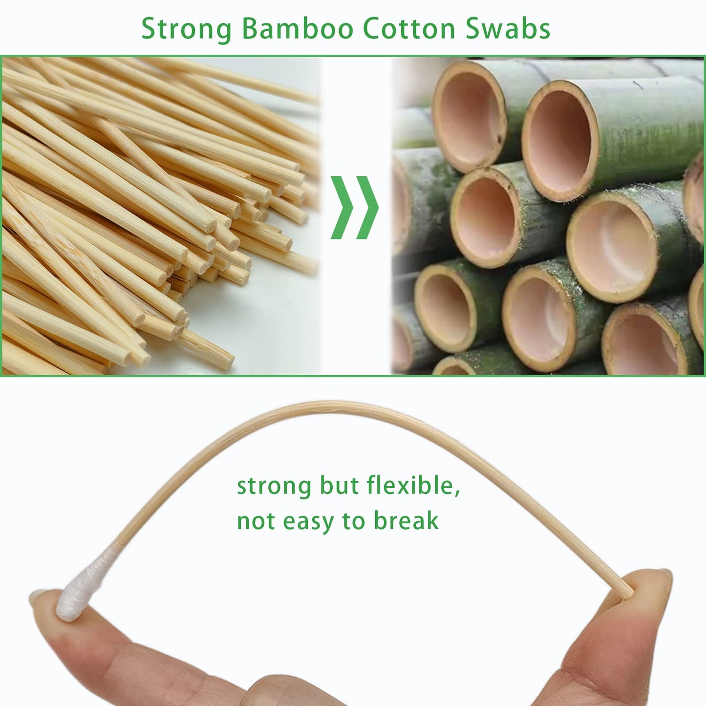 500Ct 6'' Lint Free Long Cotton Swabs - Pure Cotton Tips Gun Cleaning Swabs with Durable Stem, Also fit Makeup, Pet Care, Electronic, Household- Case Package