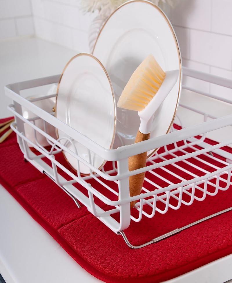 All-Clad Reversible Dish Drying Mat - 16x28 in, Chili (1pc) | Non-Slip, Absorbent