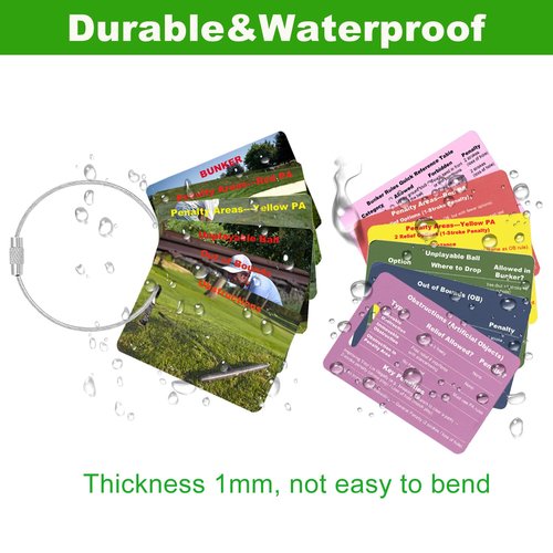 WIGERLON Golf Rules Cards for Golf Bag，Golf Rules Quick Reference 2024-2025，Usga Rules of Golf 2025 Pocket Size，Golf Gift for Beginner Golfers and Seasoned Golfers