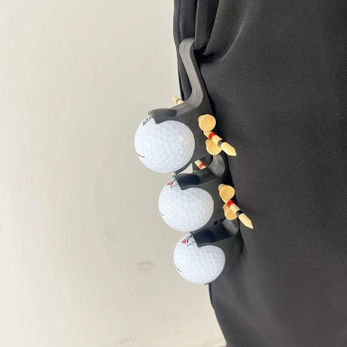 MCNULGUR 2 in 1 Golf Ball Tee Holder - Quick Release - Golf Accessory for Club Bag (Black)