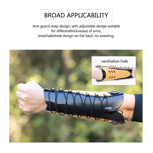 Prespollw Handmade Leather Arm Guard & Shooting Glove - Adjustable Wristband Protector for Hunting & Archery - Unisex Medieval Style Bracer (Brown)