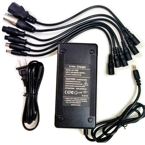 HERISKEER [Verified Fit] 54.6V 3A Fast Charger (7 Plugs) Universal for 48V Lithium Battery 13S 48 Volt Replacement Charger HeyBike Lectric Sondors Pedego Rad Power Aventon VIVI (48V Only) etc