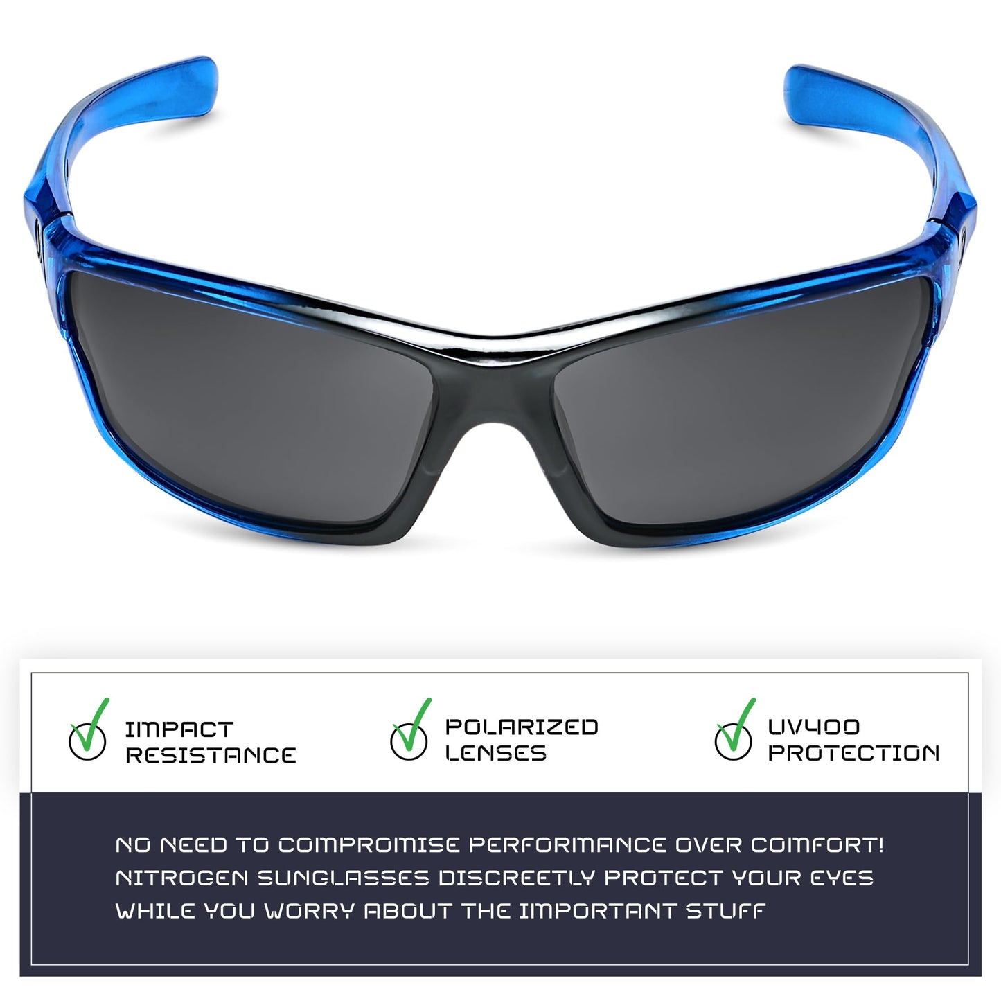 Nitrogen Polarized Wrap Around Sport Sunglasses for Men Women UV400 Driving Fishing Running Sun Glasses