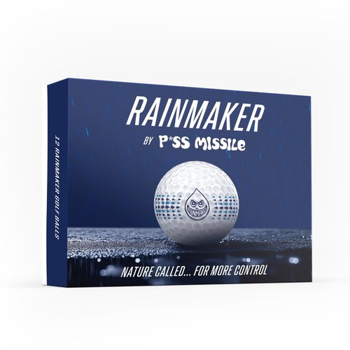 Rain Maker Golf Balls by P*ss Missile - Performance Spin, Control, Feel - 3-Piece Construction, Urethane Cover, Medium Compression Core - Shot Shaping & Tour Pro Workability (Dozen)