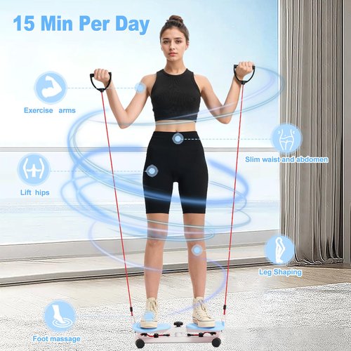 HOTSWEAT Waist Twister, Exercise Twist Boards Ab Twister Machine with Resistance Bands, Noiseless Twisting Waist Machine for Women Belly Fat, Waist Sculptor for Home Gym