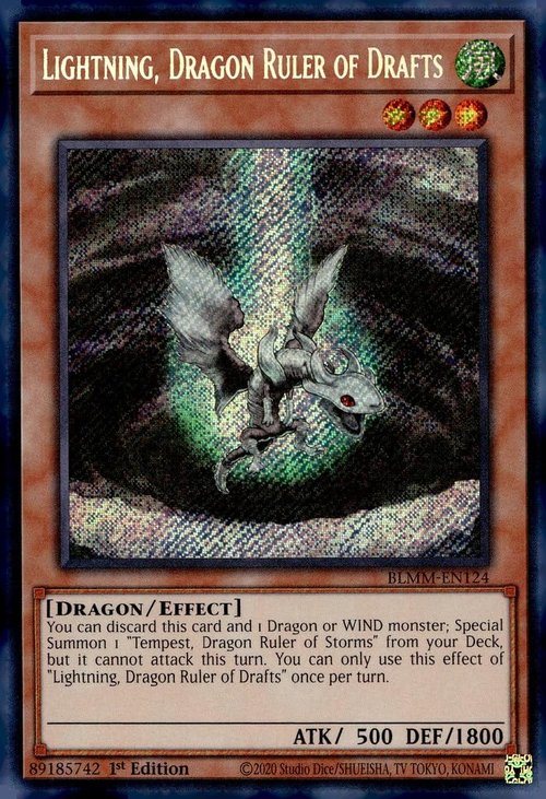 Lightning, Dragon Ruler of Drafts - BLMM-EN124 - Secret Rare - 1st Edition