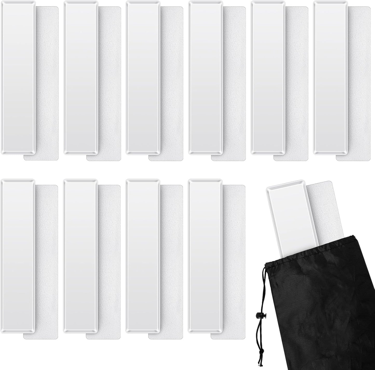 10 Pcs Court Line Marker Kit Flat Rectangular Gym Floor Spot White Boundary Markers Agility Training Accessories for Soccer Basketball Volleyball Badminton Outdoor
