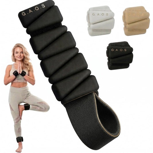 GAOS Wrist & Ankle Weights for Women - Wearable Weighted Bangles for Pilates, Yoga, Walking & Strength Training,Adjustable Fit, Soft Silicone Anti-Slip Design - 2 lbs Pair (Set of 2).