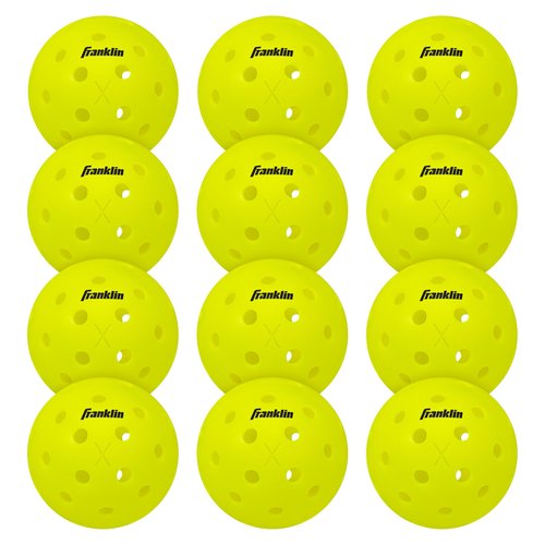 Franklin Sports Outdoor - X-40 Pickleball Balls - USA (USAPA) Approved - 12 Pack Outside - Optic Yellow - US Open Ball