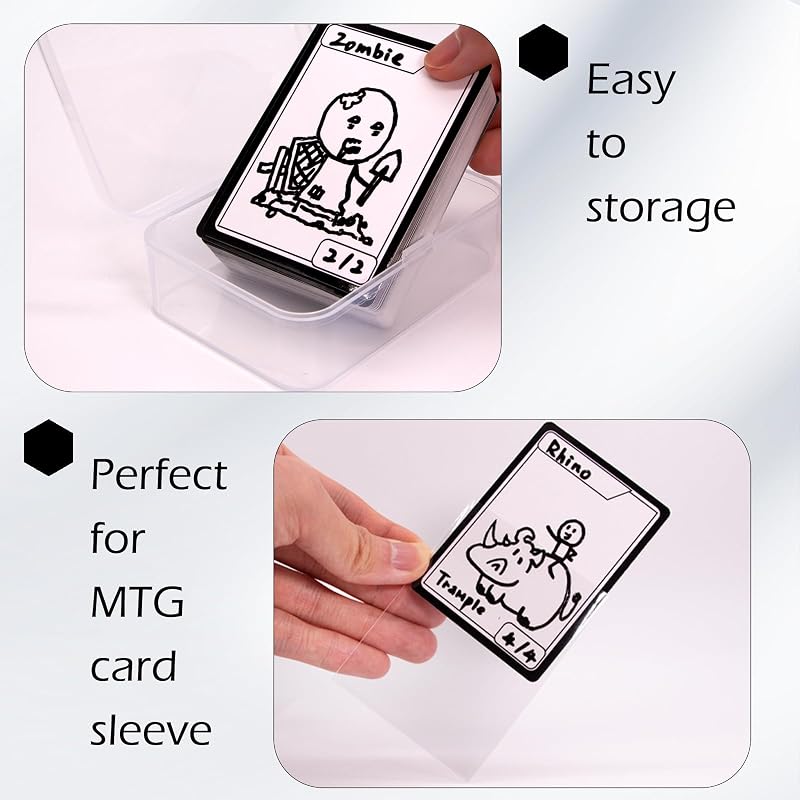 Black Variation: 50 Pcs MTG Tokens with 4 Marker Pens, Double-Sided Dry Erase + 50 Card Sleeves