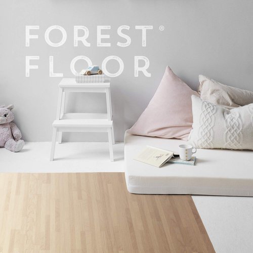 Forest Floor 3/8 Inch Thick Printed Foam Tiles, Premium Wood Grain Interlocking Foam Floor Mats, Anti-Fatigue Flooring – Stylish Flooring Solution, White Oak, 48 Sq Ft