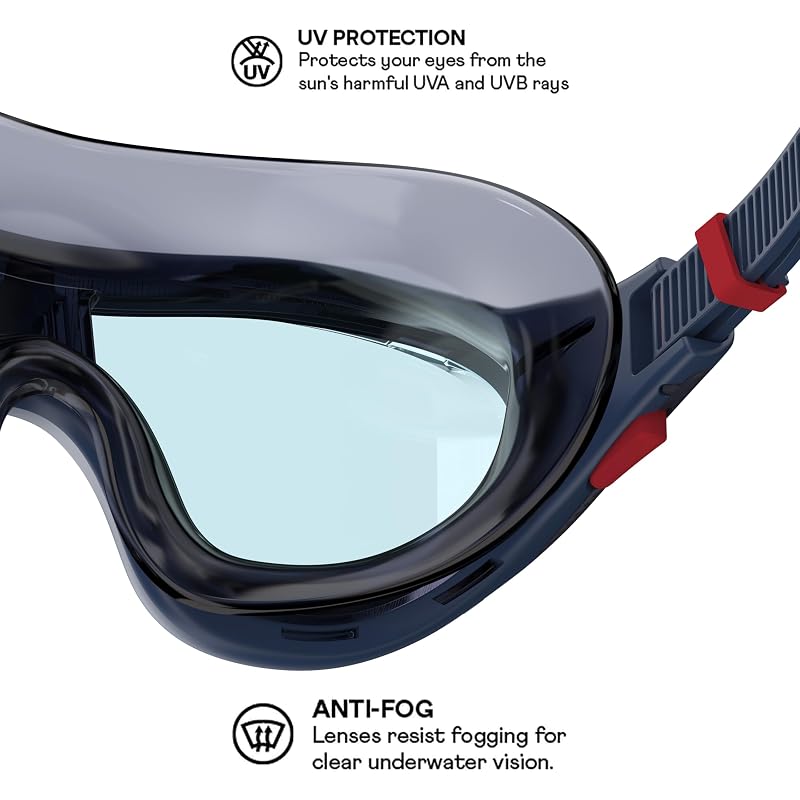 Speedo Biofuse 2.0 Unisex Swim Goggles – Curved Lens, Soft Silicone Skirt