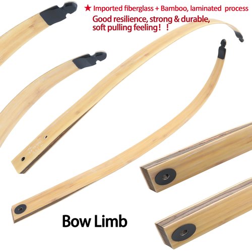 ZSHJGJR 60” Black Hunter Original Recurve Bow 20-60lbs for Adults American Hunting Longbow Archery Bow Left Hand for Archery Outdoor Hunting Target Shooting (Wood, 35lbs, Left Hand)