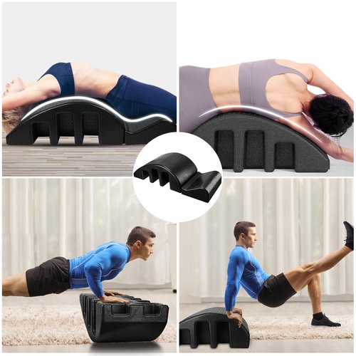 Faittd Pilates Spine Corrector,Black Foam Step Barrel for Spine Health, Balance, Core Strengthening and Stretching