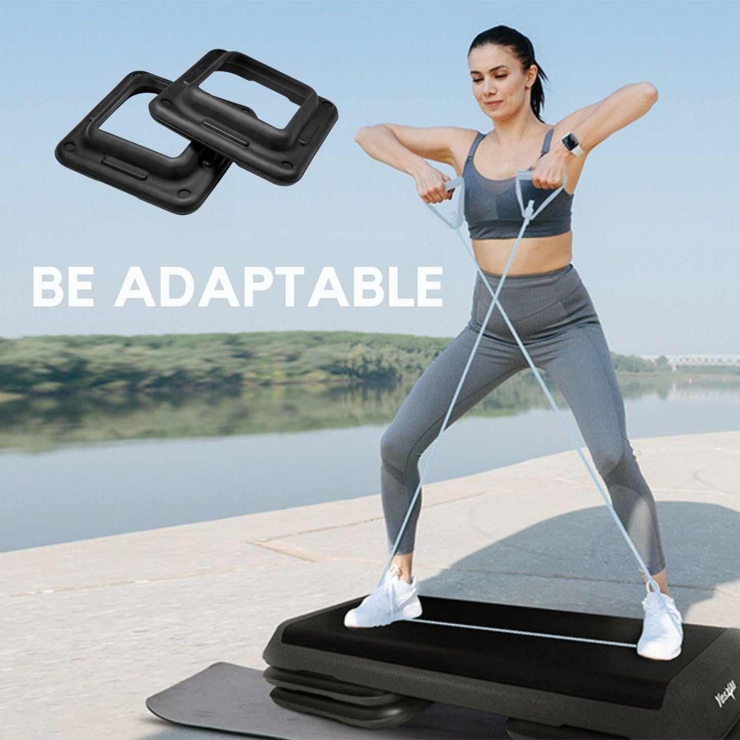 Yes4All Aerobic Step Platform Risers Health Club Size - Black - Pair