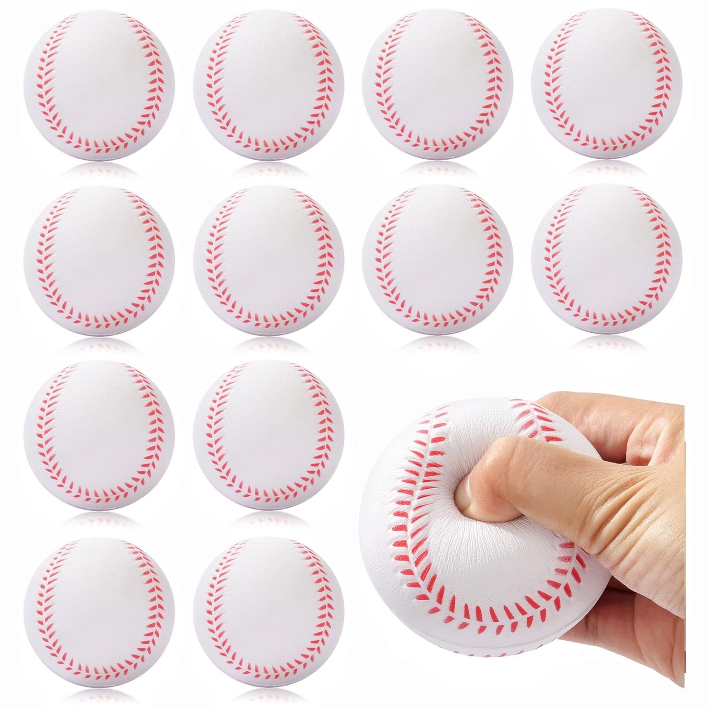 INTOWIND 12 Pack Foam Baseballs Softballs Foam Training Ball for Kids Beginners, 9 inch Practice Baseballs Tballs, Safe Throwing, Catching and Batting Practice