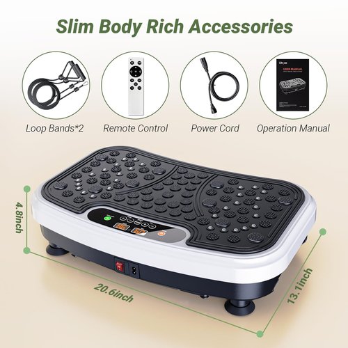 UTRYCO Whole Body Vibration Plate Exercise Machine Vibrating Plate Shaking with Weight 330lbs, Shake Plate Exercise Machine Power Plate Vibration Platform for Fitness Equipment Workout