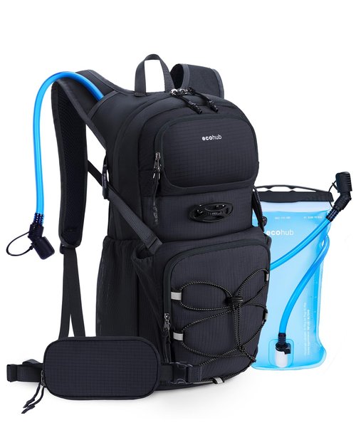 ECOHUB Hydration Backpack for Men Women, 20L Lightweight Hiking Daypack Cycling Backpack with 2L Water Bladder, Insulated Hydration Pack with Waist Pack