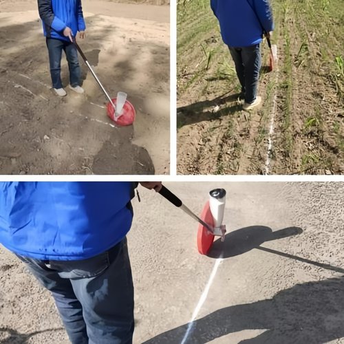 Portable Handheld Ball Field Chalker With Wheels Semi-Automatic Single Use Baseball Chalk Liner For Stadiums, Parking Lots, Site Construction, Lime Marking Kits For Garden Field Plowing