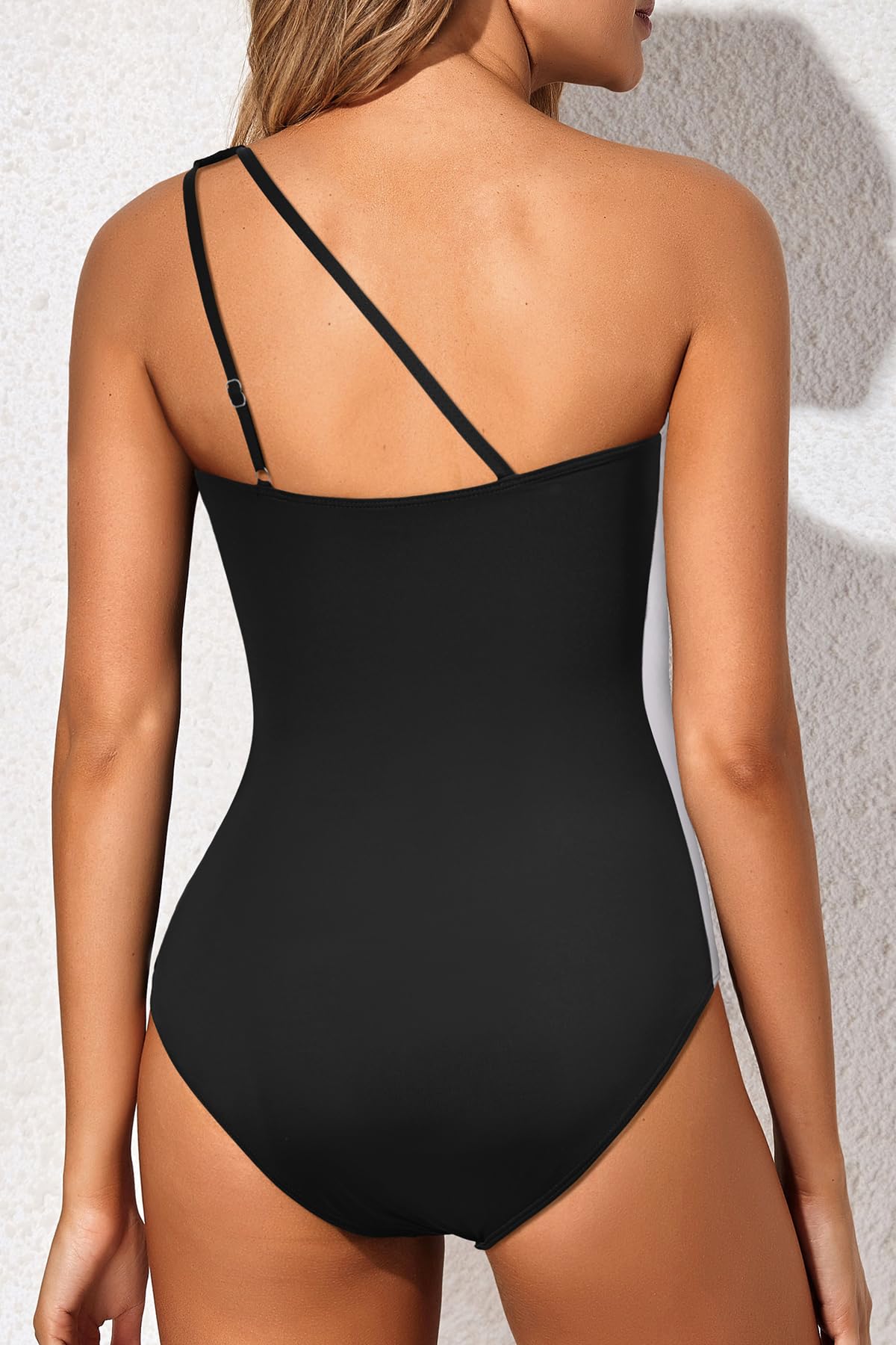 Holipick One Shoulder One Piece Swimsuit for Women Tummy Control Bathing Suits Modest Full Coverage Keyhole Swimwear