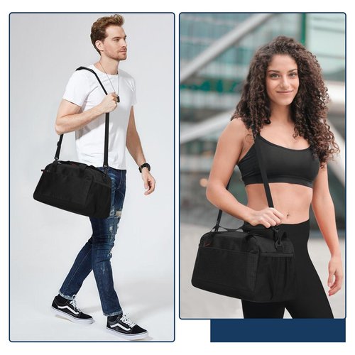 THSOGO Small Gym Bag with Wet Pocket - 14 inch Mini Duffle Bag for Men & Women Lightweight Carry On Bag for Travel Sport - Black