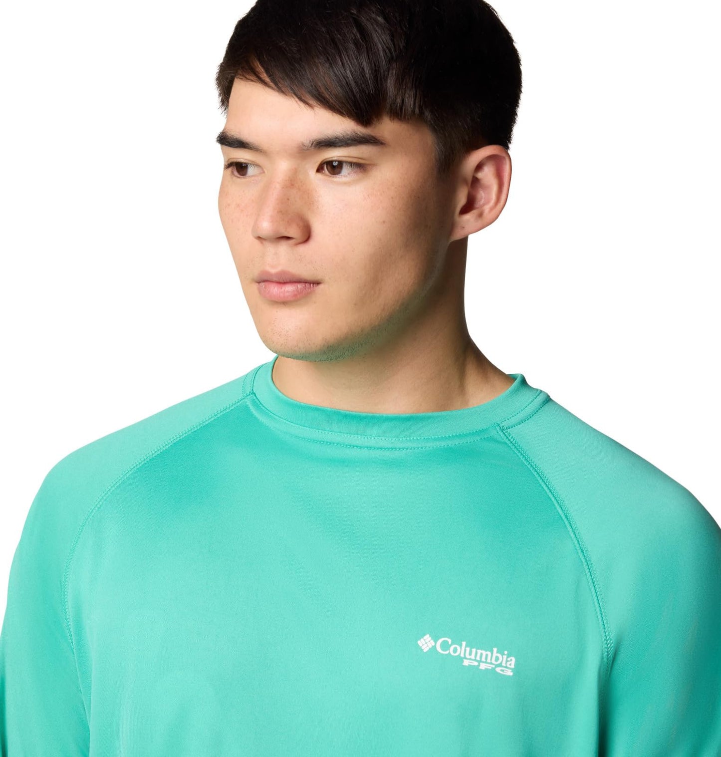 Columbia Men's PFG Terminal Tackle Long Sleeve Fishing Shirt, Glaze Green/White Logo, X-Large