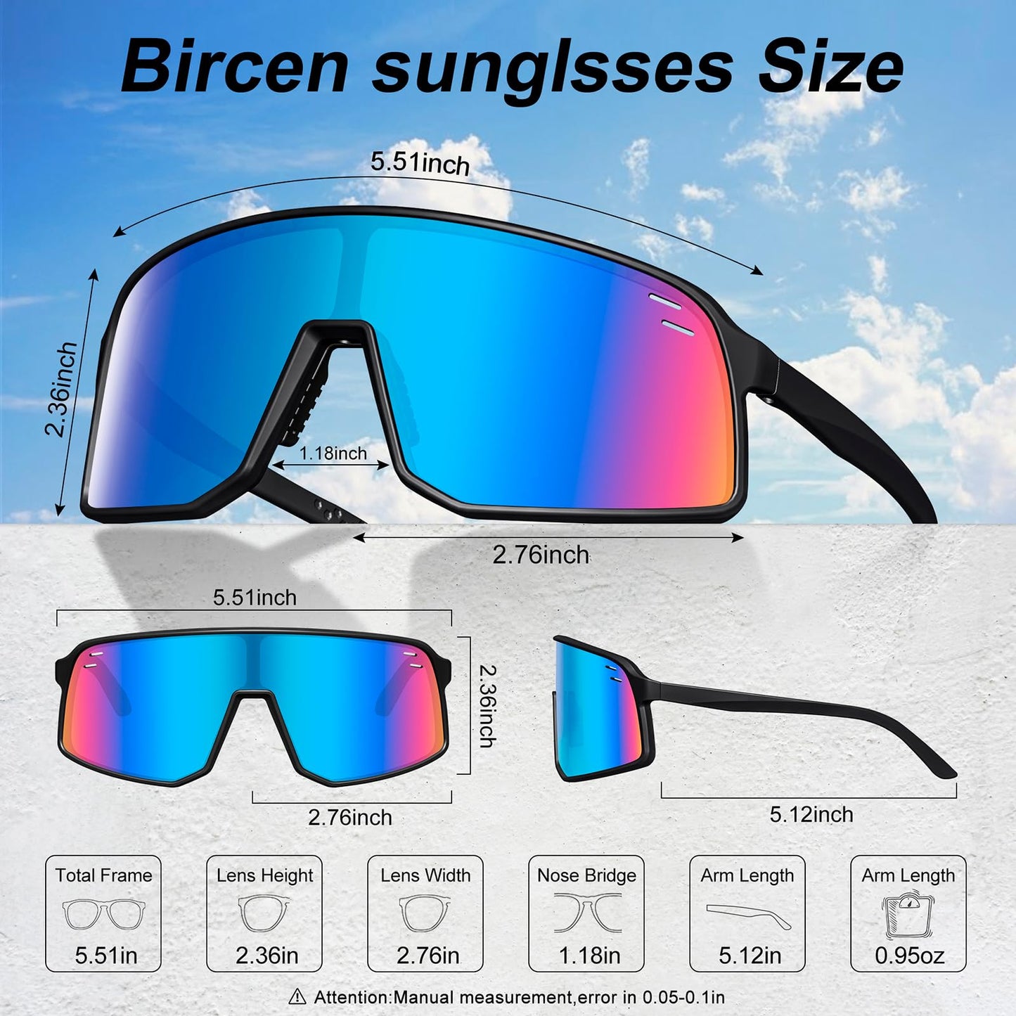 VEWOE Polarized Cycling Glasses Sports Sunglasses for Men Women UV400 Protection MTB Fishing Running Baseball Glasses