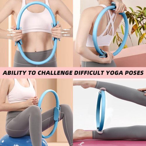 CXDYLCGF Magic Circle Pilates Ring w/Anti-Slip Grips & Adjustable Resistance | High-Density Fitness Ring for Home/Yoga/Strength/Rehab | All-Levels Women Men